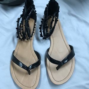 Black sandals with ankle strap